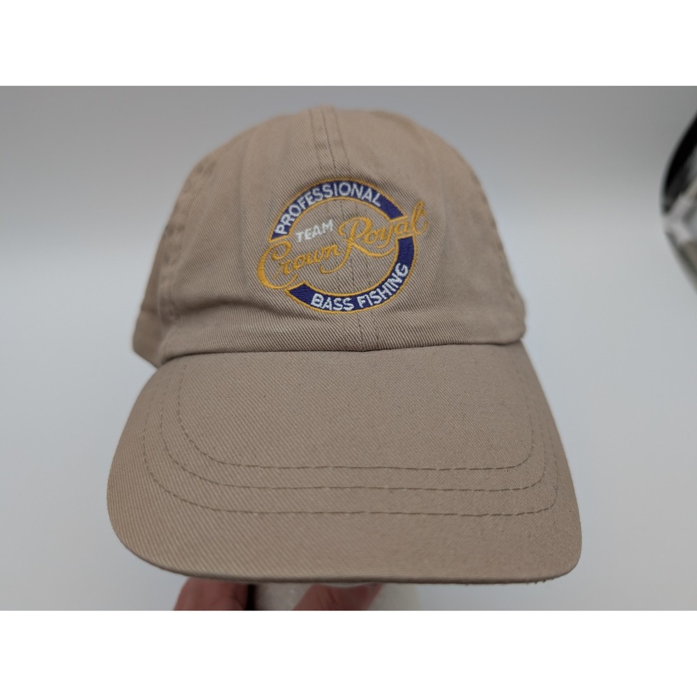 HeadShot KC Caps Team Crown Royal Bass Fishing Hat Tan Adjustable Strapback